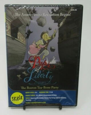 PUPS OF LIBERTY: THE BOSTON TEA-BONE PARTY ANIMATED DVD, LEARNING K-6 GRADE, NEW Foto 1 de 2