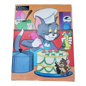 VNTG "GOLDEN" 100 PC. JIGSAW PUZZLE TOM & JERRY RAINBOW CAKE COMPLETE VGUC LOOK - Picture 1 of 5