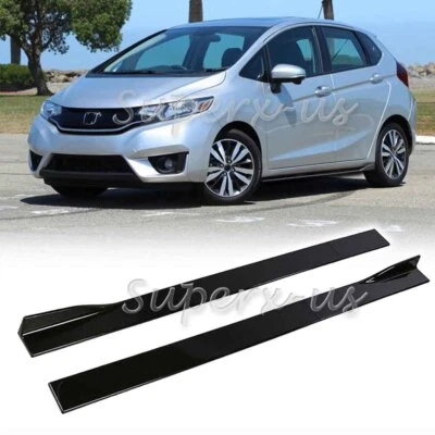 For Honda Fit 2006-2020 Glossy Black Side Skirt Rocker Splitter Diffuser Lip - Image 1 of 4