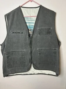 American Outback Reflections Wood Duck Vest Grey Ducks In Water No Tag Pockets - Picture 1 of 8