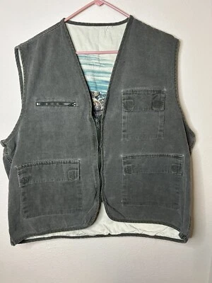 American Outback Reflections Wood Duck Vest Grey Ducks In Water No Tag Pockets - Image 1 of 4