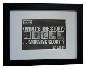 OASIS+WHAT'S THE STORY+FRAMED ORIGINAL MUSIC PRESS ADVERT 1995+FAST WORLD SHIP - Imagen 1 de 8