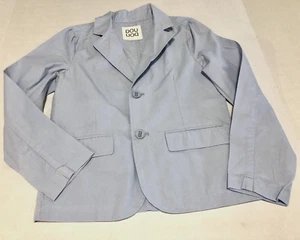 DOU UOD BLUE BLAZER COTTON /LAPELS/ L/S 2 FRONT BUTTONS/ BOYS SZ 8A - Picture 1 of 3