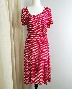 Maiocchi Pink Patterned Dot Dress Size 8 Small Stretch Jersey - Picture 1 of 7