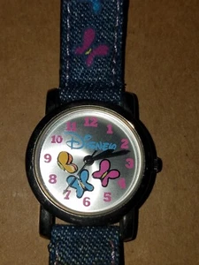 Disney Singapore movement Watch Butterflies vintage Denim Jean wristband - Bild 1 von 4