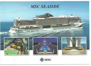 MSC SEASIDE..cruise ship.. MSC Cruises Postcard with 3 small pool pictures - Picture 1 of 2
