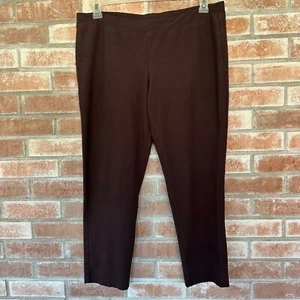 Eileen Fisher Pull On Knit Pants Brown Women’s Large - Picture 1 of 8