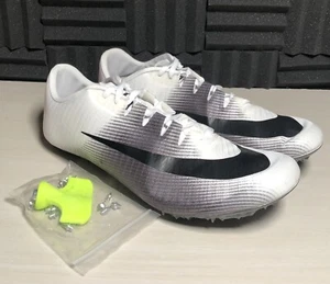 Nike Ja Fly 3 Track Spikes Sprint 865633-102 White Black Men's size 12.5 - Picture 1 of 11