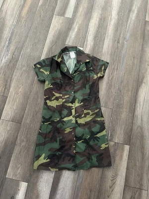 Halloween Mujeres Uniforme Militar Disfraz Vestido Minifalda Fatiga Vestido Snapbutto Foto 1 de 4