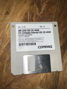 Compaq Personal Computer MS-DOS IDE CD-ROM Software 3.5 Floppy Disk Media V2.00 - Picture 1 of 1