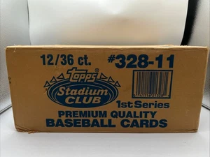 Tarjetas de béisbol 1991 Topps Stadium Club primera serie, estuche maestro 12 cajas - Imagen 1 de 3