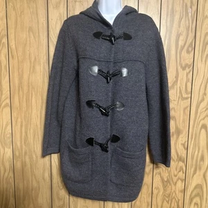 Lord & Taylor Women’s Mid Duffle Coat With Toggle Buttons Black Wool Size PM - Picture 1 of 16