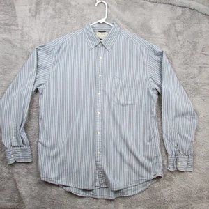 J Crew Hemd Herren Large blau weiß gestreift Baumwolle Button Down Made Hong Kong - Bild 1 von 6