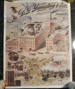 D.G. YUENGLING & SON BREWERY POSTER Pottsville Pa Beer Factory - Picture 1 of 6
