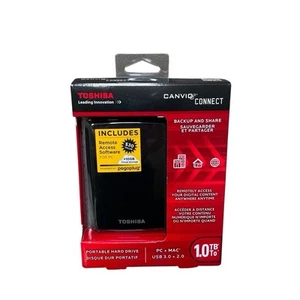 Toshiba Canvio Connect Portable Hard Drive 1.0 TB Model #73600-C New Sealed - Afbeelding 1 van 6