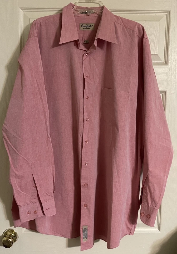 Comfort Zone By George Foreman Shirt Men's 18T 37/38 Pink Long Sleeve Big Man - Image 1 of 4