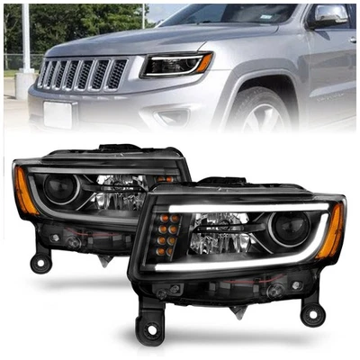 Faro izquierdo derecho carcasa negra Anzo 111329 para Jeep Grand Cherokee 2014-2016 Foto 1 de 4
