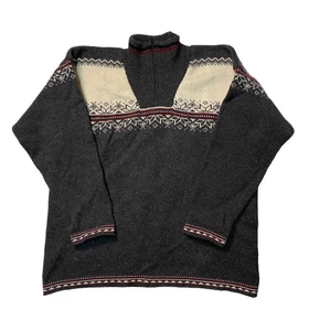 Suéter de Lana Longa De Colección Para Hombres 2XL Fair Isle Estonia Hecho 1/4 Cremallera Pullover Esquí - Imagen 1 de 3