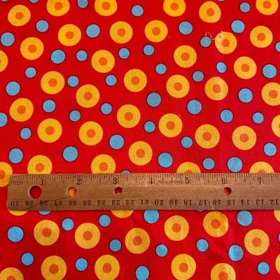 1.3 YD Beetle Boy Polka Dot Fabric Clothworks Quilting Cotton - Image 1 of 4
