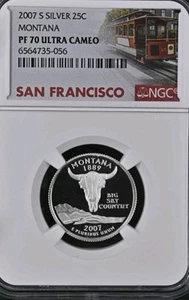 2007 S MONTANA , state silver Quarter, NGC, PF70, Ultra Cameo - Picture 1 of 5