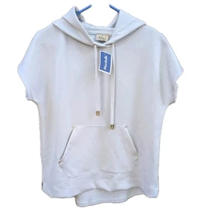 Elie Tahari Cap Sleeved Hoodie Kängurutasche Detail Casual Chic M Neu mit Etikett - Bild 1 von 9