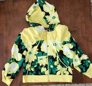 Vintage Y2K Baby Phat Full Zip Lightweight Hoodie Yellow/Green Balck Youth Sz L - Picture 1 of 12