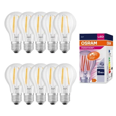 10 x Osram LED Filament Parathom Licht Sensor Birne 4W = 40W E27 4000K UVP 139€ - Bild 1 von 4