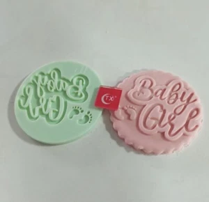 Baby Girl Embosser Stamp Icing Cookies Cupcakes Cake Making UK - Picture 1 of 1