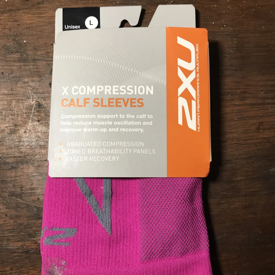 2XU X Compression Unisex Calf Sleeves Mag/lgy Large On Sale For Limited Time - Image 1 of 4