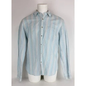 Mens Timberland Shirt Size XL Linen Blend Long Sleeves Striped Button Up Article - Picture 1 of 11