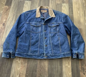 Wrangler Western Trucker Jacket Men's size 50 Blanket Lined Corduroy Collar - Picture 1 of 15
