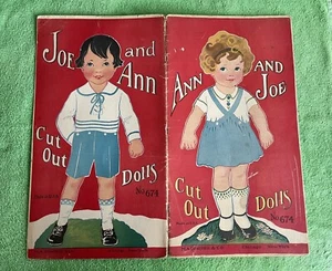 RARE! ANN AND JOE CUT OUT DOLLS NO. 674 (M.A. Donohue & Co.) 1950'S & FREE GIFT! - Picture 1 of 5