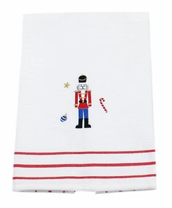 Noel Nutcracker Embroidered Waffle Weave Christmas Tea Towel - 50cm x 70cm - Imagen 1 de 1