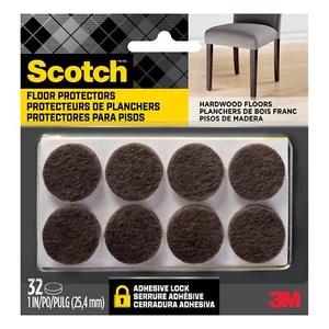 Scotch Round Felt Pads, SP822-NA, 1 in, Brown - Picture 1 of 10