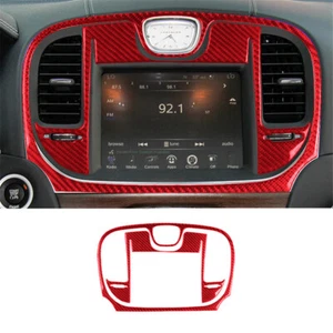 Central Control Air Vent Panel Trim Carbon Fiber For Chrysler 300 2015-2017 RED - Picture 1 of 11