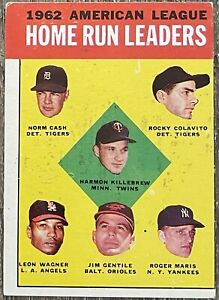 1963 Topps Harmon Killebrew Roger Maris American League Home Run Leaders HOF #4
