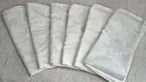 Juego de servilletas en relieve crema 6 JCPenny NUEVO CON etiquetas 17x17 dobladillo plegado mezcla algodón - Imagen 1 de 4
