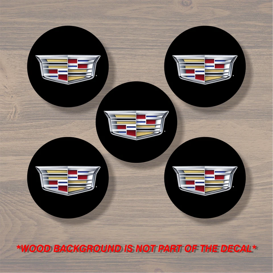 Cadillac Escalade Wheel Center Cap Overlay x5, Vinyl Decal Sticker