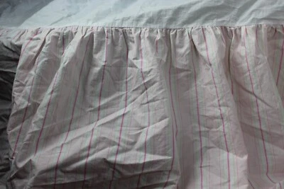 Amy Coe Crib Bed Dust Ruffle Pink and Lime Green Strip LE - Image 1 of 4