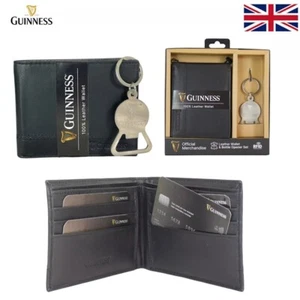 Guinness Leather Wallet Gift Set RFID Secure + Keyring Bottle Opener Boxed - Picture 1 of 5