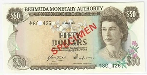 Bermuda 50 Dollars 1978 UNC SPECIMEN - Picture 1 of 2