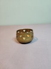 Vintage Heart Pierced Solid Brass Tea Light Candle Holder India