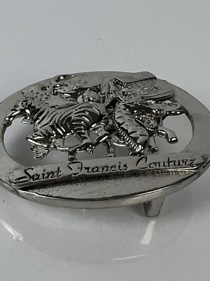 FIVELA DE CINTO VINTAGE ANOS 80 - ARCO DE NOÉ ANIMAL - SAINT FRANCIS COUTURE - PRATA - Imagem 1 de 3