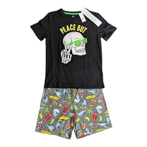 Gap Kids Boy's 2-Piece PJ Set Short Sleeve Shirt And Short Size 8 - Picture 1 of 6