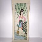 CHINESE HAND PAINTED SCROLL Paper Watercolor Painting Woman Diao Chan Geisha 