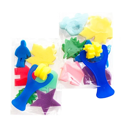 6 Spugne Pittura Schiuma - Bottino Giocattolo Artigianale/Sacchetto Festa Riempitivo Bambini/Ragazzi