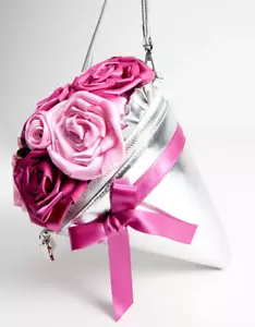 Bolso Bandolera Betsey Johnson Kitsch Somethin Nuevo Ramo Rosa Plata Nuevo Sellado - Imagen 1 de 11
