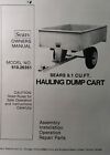 Sears Craftsman Lawn Garden Tractor 9.1Cu Hauling Dump Cart Owner & Parts Manual