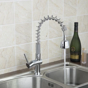 Chrome Kitchen Pull Out Spray Spout Swivel Taps Deck Mounted Basin Mixer Faucets - Picture 1 of 10