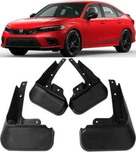 New Front & Rear Molded Splash Guards Mud Flaps For 2022-2025 Honda Civic Sedan - Picture 1 of 8